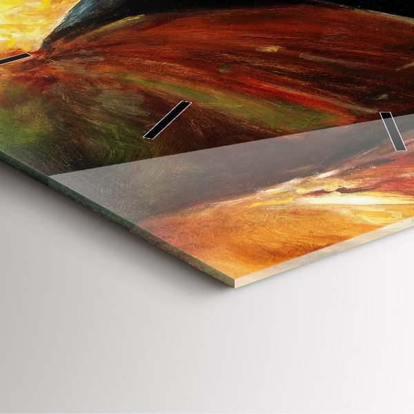 Wanduhr quadratisch Zwei gemalte Pferde