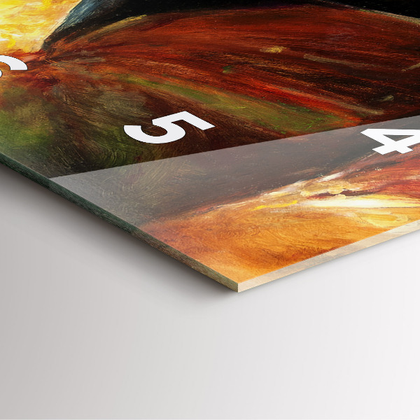 Wanduhr quadratisch Zwei gemalte Pferde