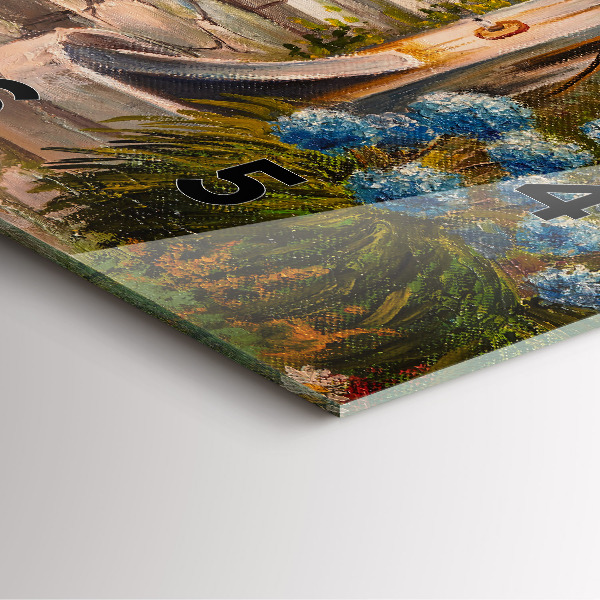 Wanduhr quadratisch Ölkomposition in einem Wald