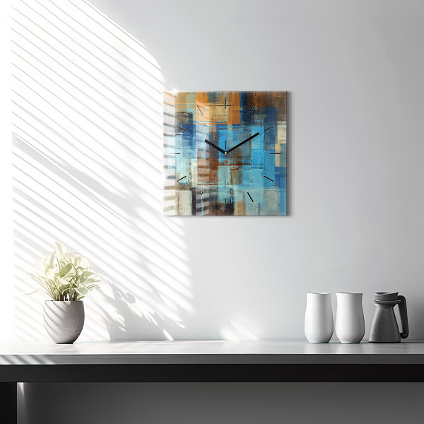 Wanduhr modern quadratisch Bunter Hintergrund - abstrakt