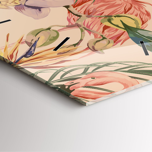 Wanduhr quadratisch mit motiv Tropische Palmenblätter