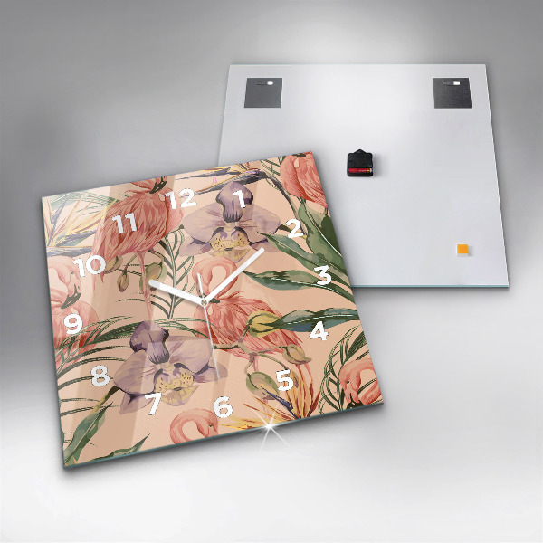 Wanduhr quadratisch mit motiv Tropische Palmenblätter