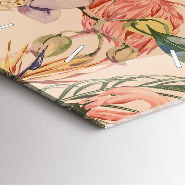 Wanduhr quadratisch mit motiv Tropische Palmenblätter