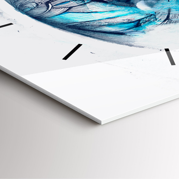 Wanduhr quadratisch Illustration eines Wolfs