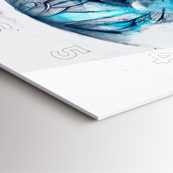 Wanduhr quadratisch Illustration eines Wolfs