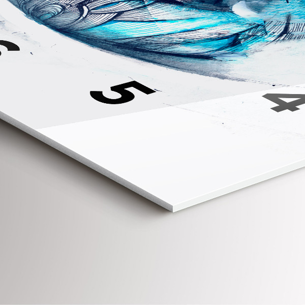 Wanduhr quadratisch Illustration eines Wolfs