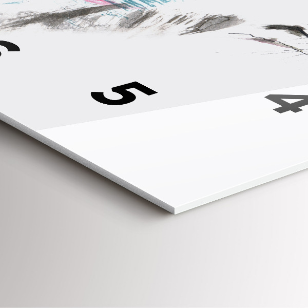 Wanduhr quadratisch mit motiv Profil eines gemalten Wolfes