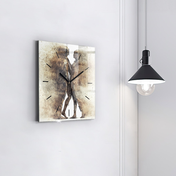 Wanduhr quadratisch mit motiv Abstraktion Menschen Sand