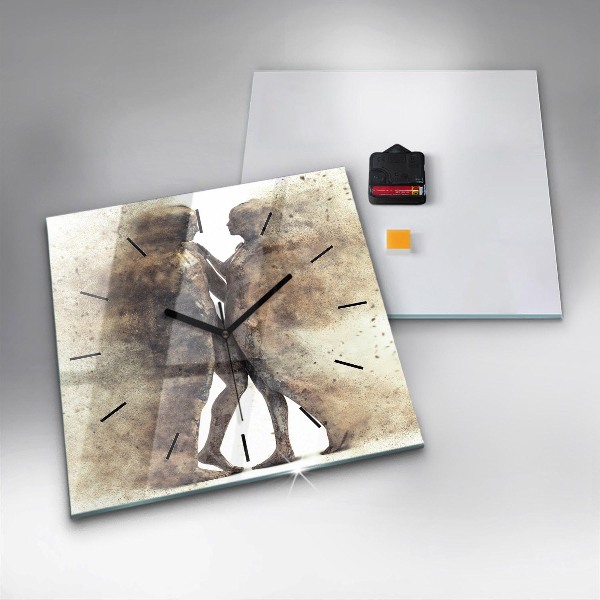 Wanduhr quadratisch mit motiv Abstraktion Menschen Sand