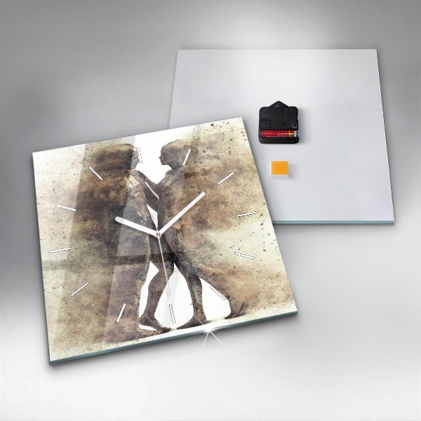 Wanduhr quadratisch mit motiv Abstraktion Menschen Sand