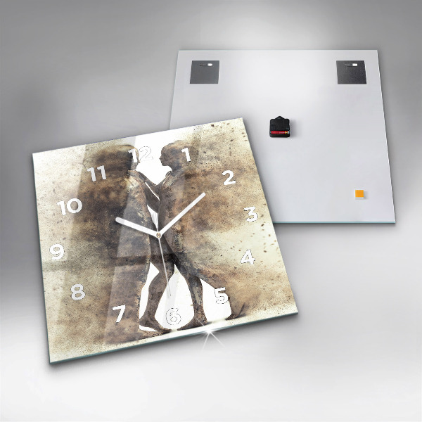 Wanduhr quadratisch mit motiv Abstraktion Menschen Sand