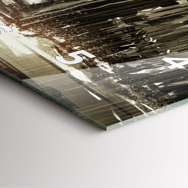 Wanduhr quadratisch mit motiv Frau in einer regnerischen Nacht