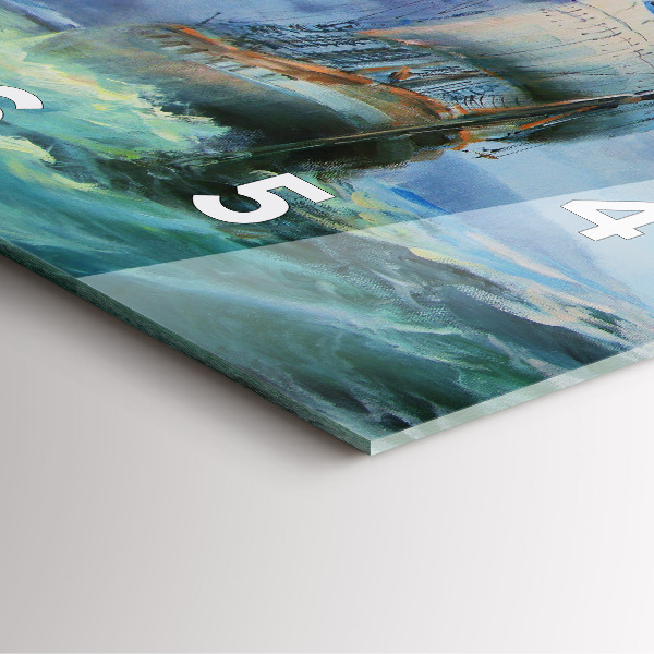 Wanduhr quadratisch Schiff auf dem Wasser