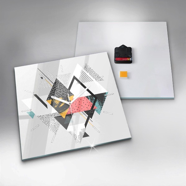 Wanduhr modern quadratisch Geometrisches Muster
