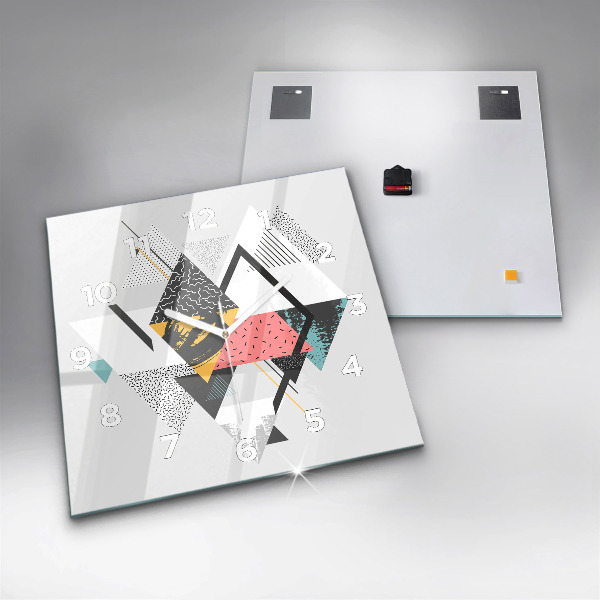 Wanduhr modern quadratisch Geometrisches Muster