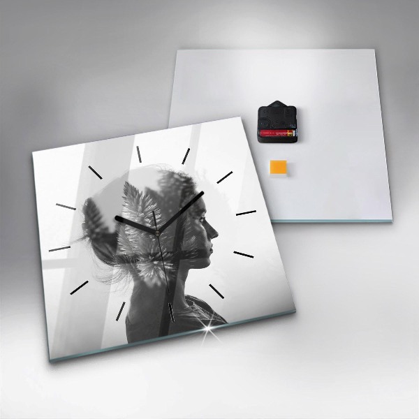 Wanduhr quadratisch mit motiv Menschliche Empfindsamkeit des Denkens