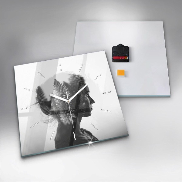 Wanduhr quadratisch mit motiv Menschliche Empfindsamkeit des Denkens