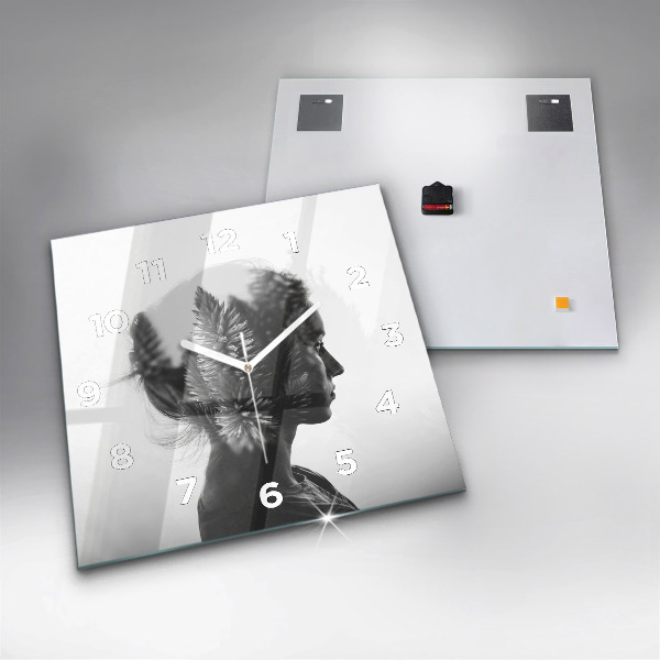 Wanduhr quadratisch mit motiv Menschliche Empfindsamkeit des Denkens