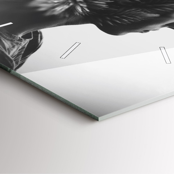 Wanduhr quadratisch mit motiv Menschliche Empfindsamkeit des Denkens