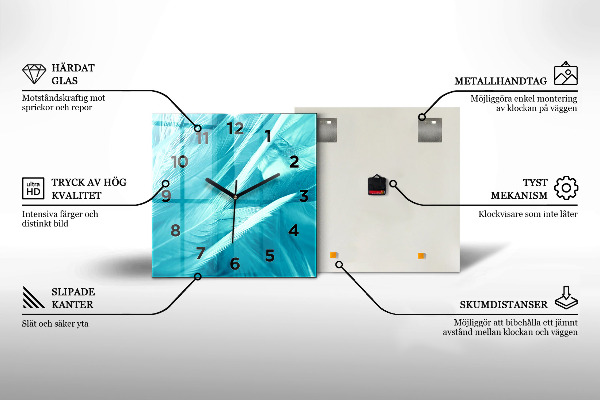 Wanduhr quadratisch mit motiv Menschliche Empfindsamkeit des Denkens