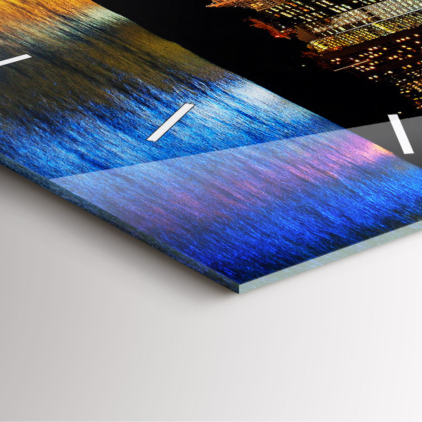 Wanduhr quadratisch Sydney am Abend