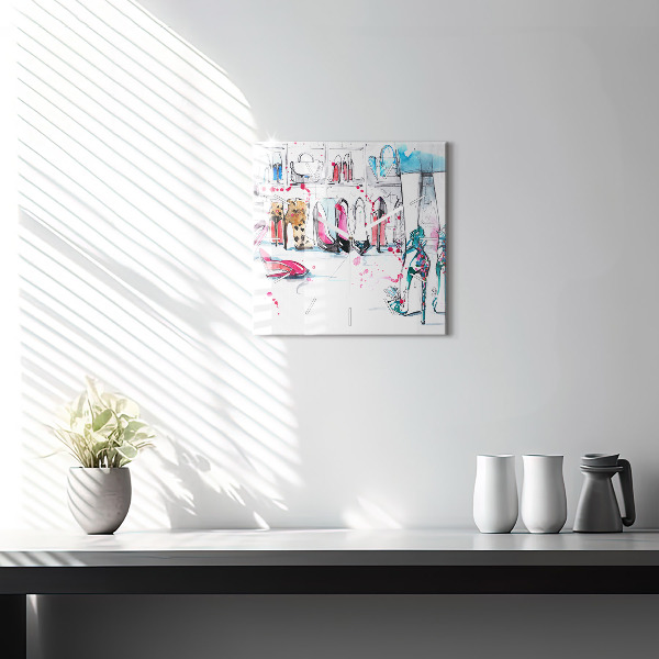 Wanduhr modern quadratisch Element der Weiblichkeit