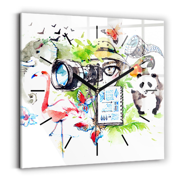 Wanduhr quadratisch mit motiv Zoologe