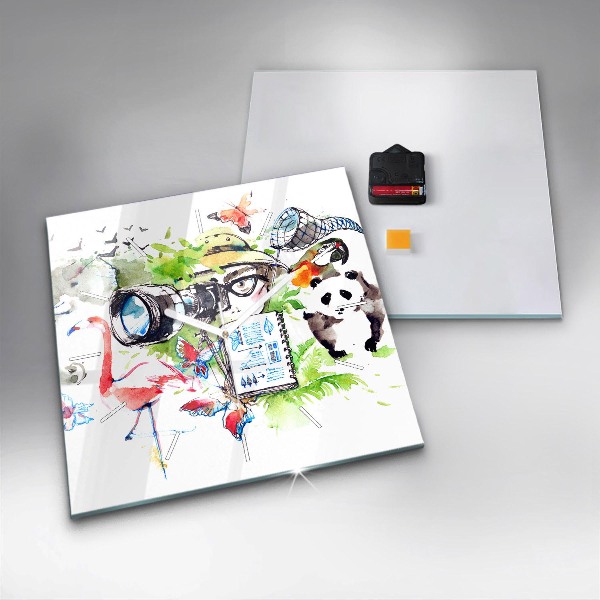 Wanduhr quadratisch mit motiv Zoologe