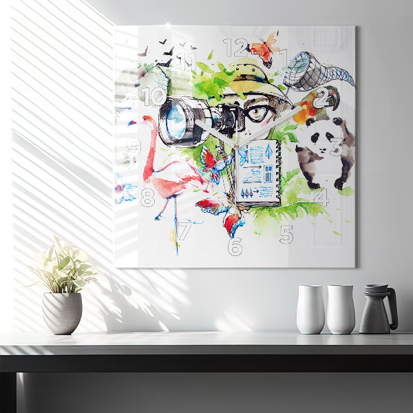 Wanduhr quadratisch mit motiv Zoologe