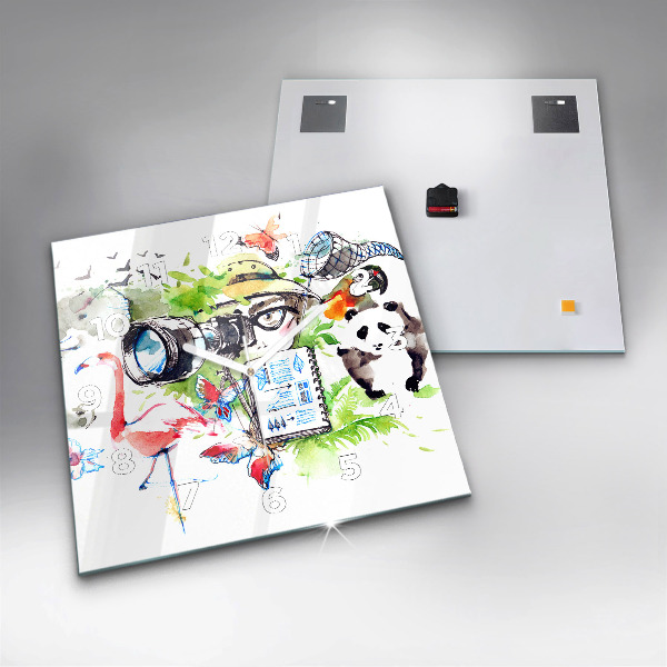 Wanduhr quadratisch mit motiv Zoologe