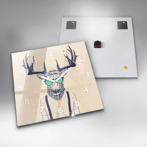 Wanduhr quadratisch Abstrakte Hirsche