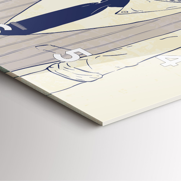 Wanduhr modern quadratisch Mann mit Bart