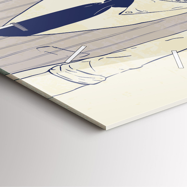 Wanduhr modern quadratisch Mann mit Bart