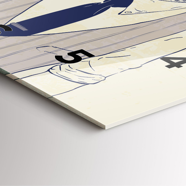 Wanduhr modern quadratisch Mann mit Bart