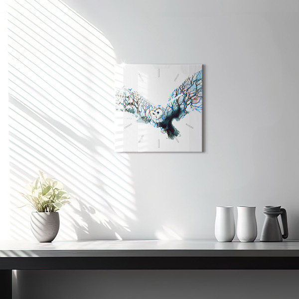 Wanduhr quadratisch Freiheit und die Natur der Vögel