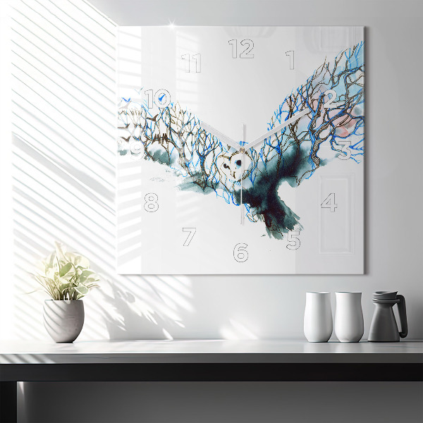 Wanduhr quadratisch Freiheit und die Natur der Vögel