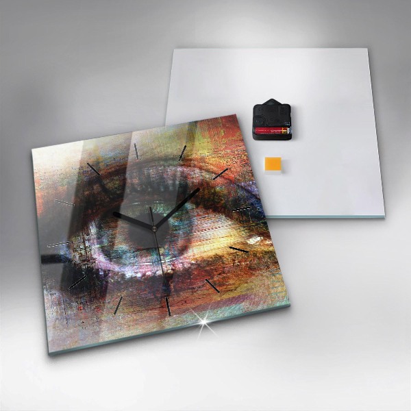 Wanduhr quadratisch mit motiv Straßenkunst Auge