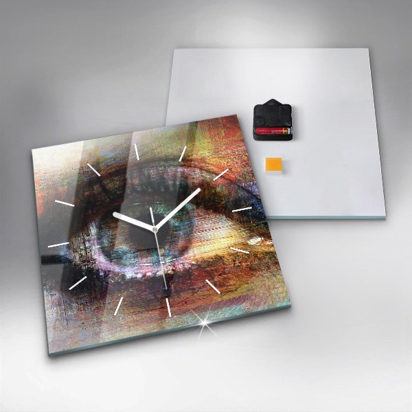 Wanduhr quadratisch mit motiv Straßenkunst Auge