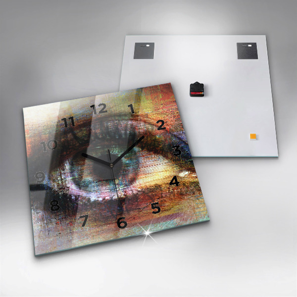 Wanduhr quadratisch mit motiv Straßenkunst Auge