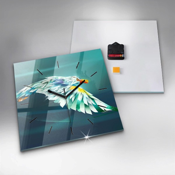 Wanduhr quadratisch Bild eines fliegenden Adlers