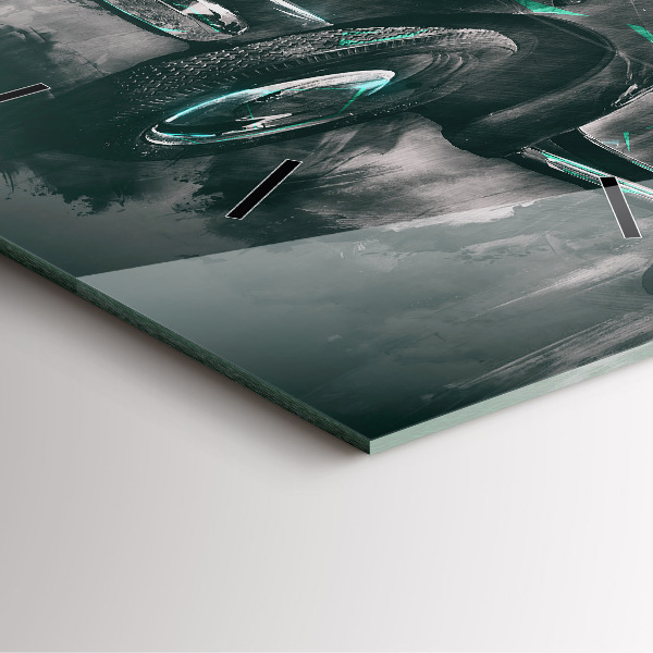 Wanduhr modern quadratisch Oldschool Auto