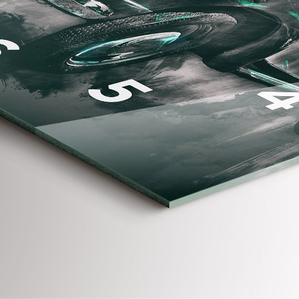 Wanduhr modern quadratisch Oldschool Auto