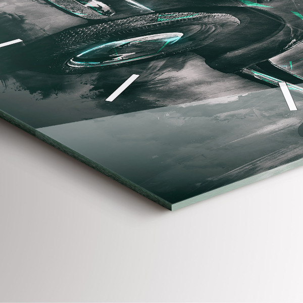 Wanduhr modern quadratisch Oldschool Auto