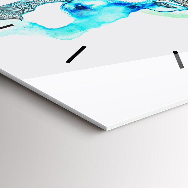 Wanduhr quadratisch mit motiv Illustration eines Rehs