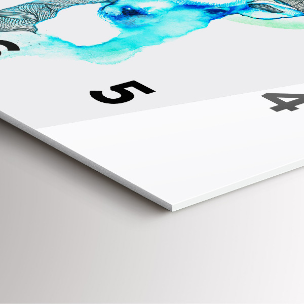 Wanduhr quadratisch mit motiv Illustration eines Rehs