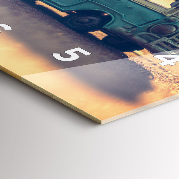 Wanduhr quadratisch Camper am Strand