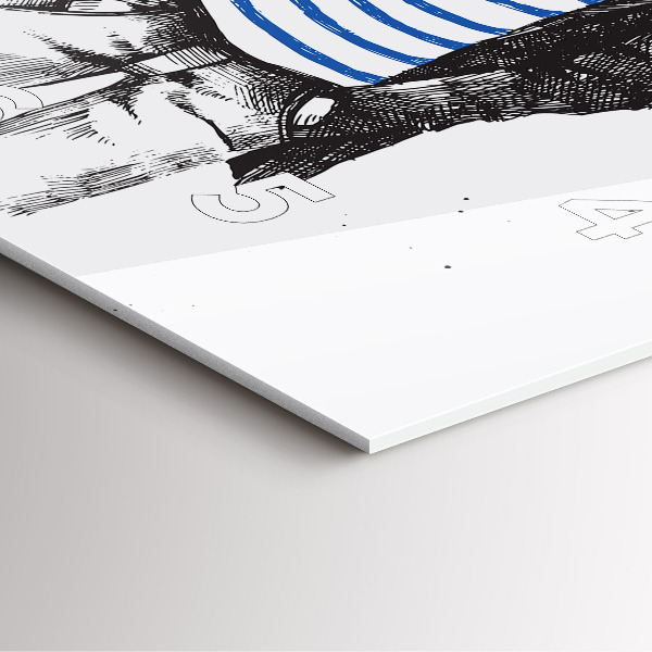 Wanduhr modern quadratisch Hund in einem menschlichen Körper