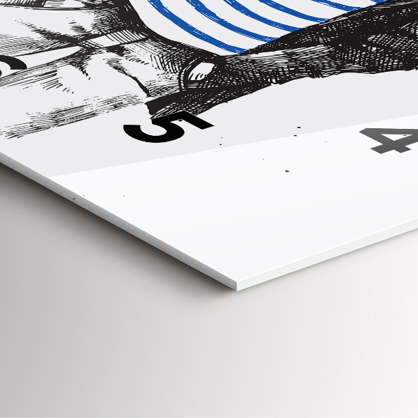 Wanduhr modern quadratisch Hund in einem menschlichen Körper