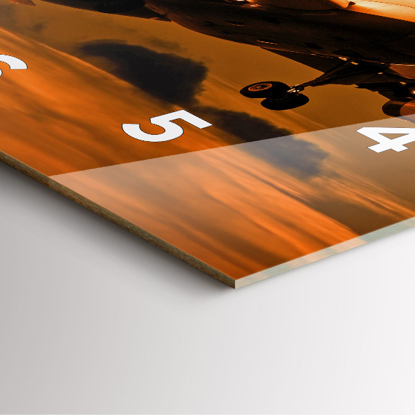 Wanduhr modern quadratisch Reise mit dem Flugzeug