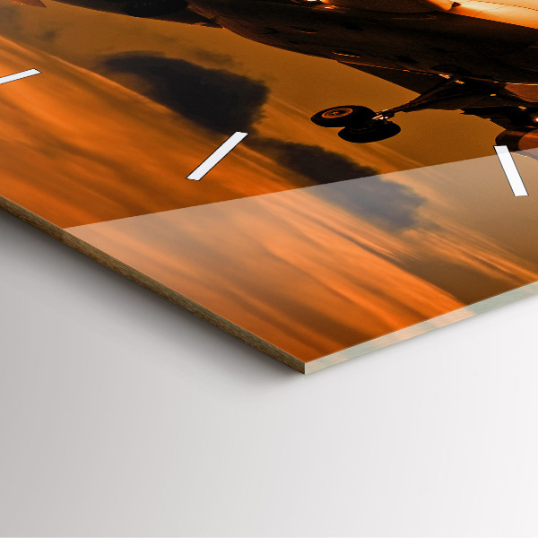 Wanduhr modern quadratisch Reise mit dem Flugzeug